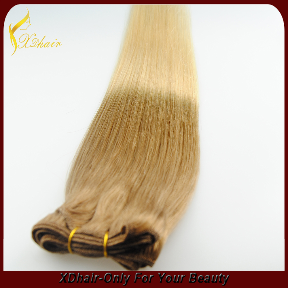 Dois tons / Ombre extensão do cabelo humano remy virgn cabelo de trama