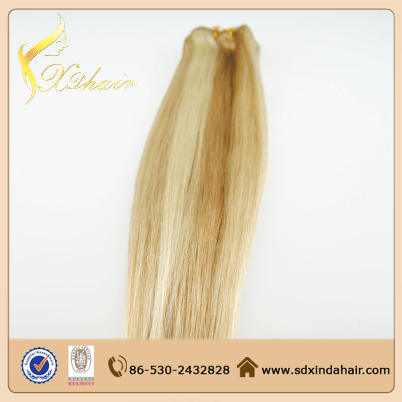 Unprocessed brazilian silky straight remy human hair weft