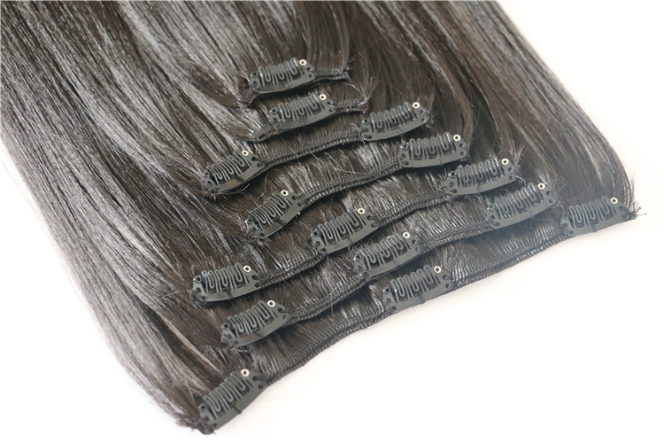 Unprocessed virgin brazilian clip in hair extensions