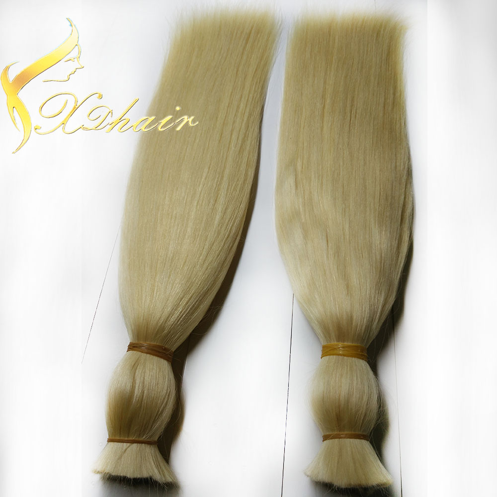Unprocessed virgin remy human hair bulk highlight blond hair