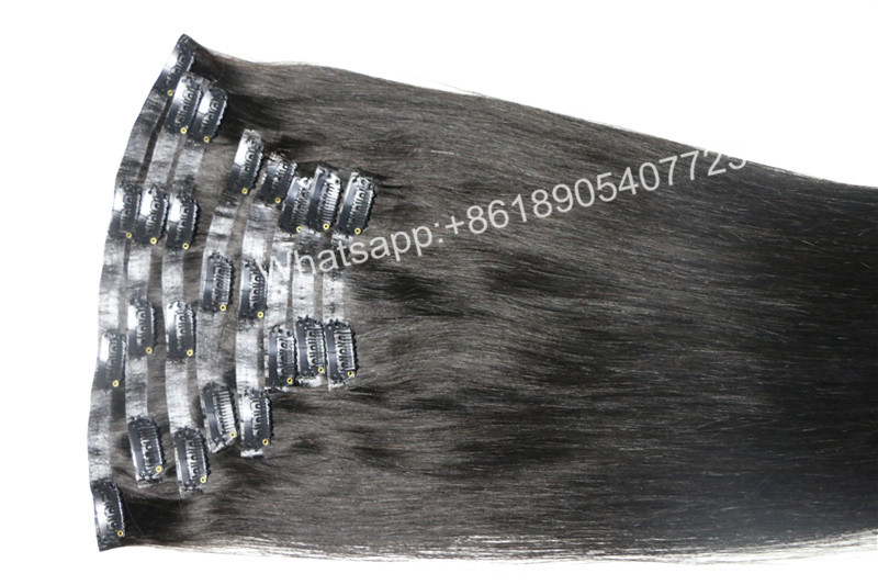 Virgin Russian hair wholesale accept PayPal,7a 8a grade color 1b 100g Russian hair clip in hair extension