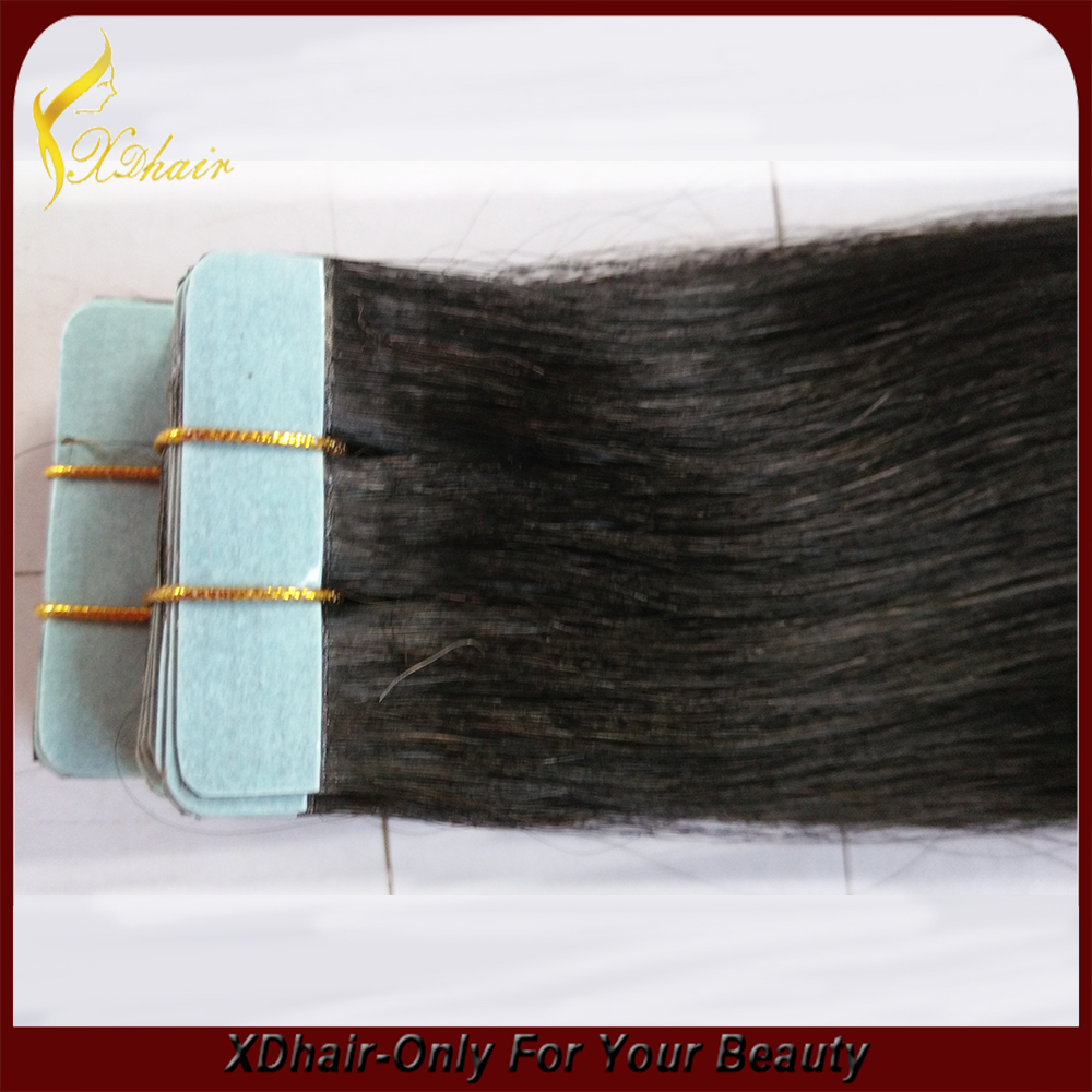 Virgin remy top quality pu skin weft hair extension in bulk price