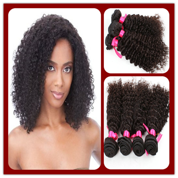 Atacado 10-30 Inch 7A não transformados 100% humano cabelo tecelagem brasileira Remy Kinky Curly Virgem Cabelo