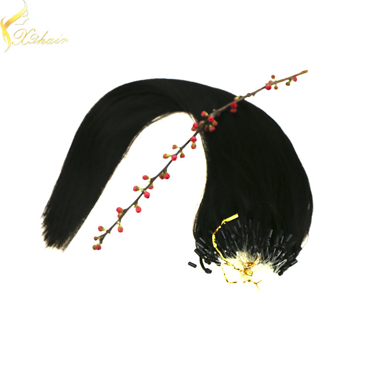 Wholesale 100% unprocessed virgin brazilian fusion keratin micro loop hair extensions italian yaki hair