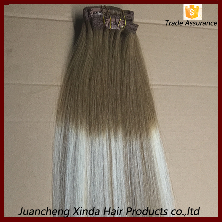 Wholesale Cheap Brazilian Two Tone Clip in Hair Extension Clip Hair Extensions