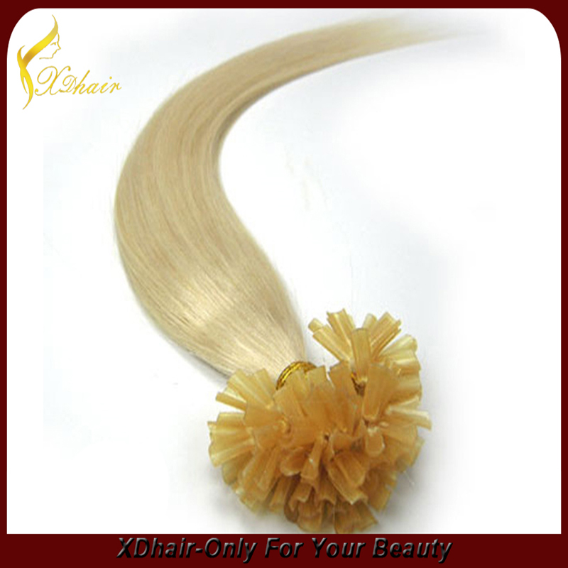 Juancheng Xinda Hair Products Factory Wholesale Russian Hair Blonde U tip Hair Extension