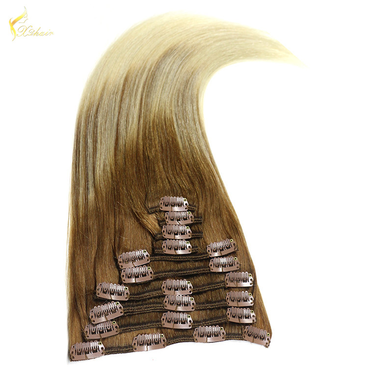 Wholesale Price Virgin Indian Hair Straight Human Hair Extension Double Drawn Remy Clip In Hair Extensions