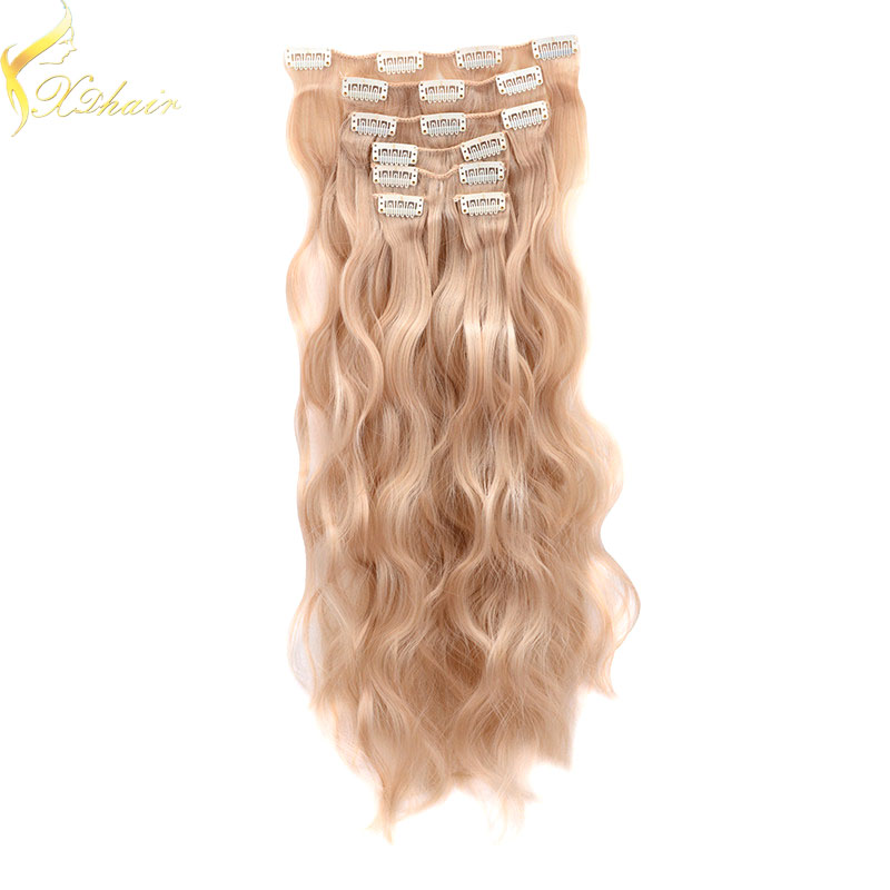 Wholesale best feedback 24 inch remy indian human hair extensions clip in straight