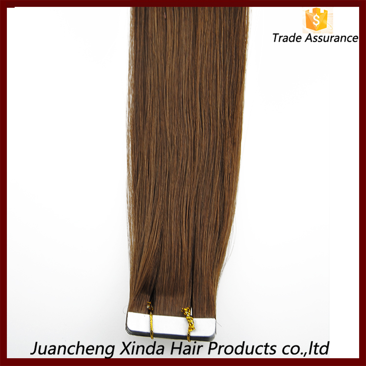Wholesale price 20" silky straight european remy double sided tape hair extensions