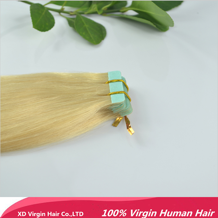 Precio al por mayor del pelo humano de la piel la extensión del pelo cinta de la PU de la trama