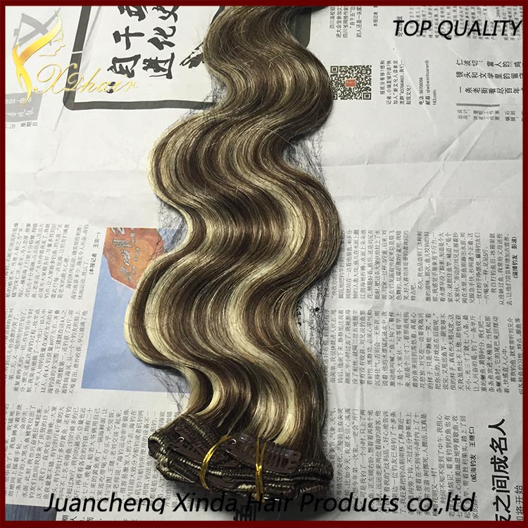 Wholesale top quality 7A grade virgin hair extension cheap hair extensions clip in full head