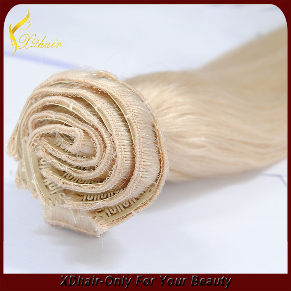 Wholesale virgin brazilian clip in hair extensions  free sample American clip in hair extensions