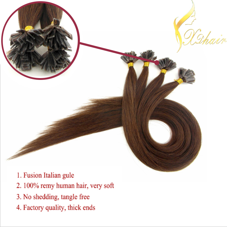 Wholesales Virgin Brazilian Flat tip in Hair Extensions 100% Unprocessed Human Hair Extensions for White Women