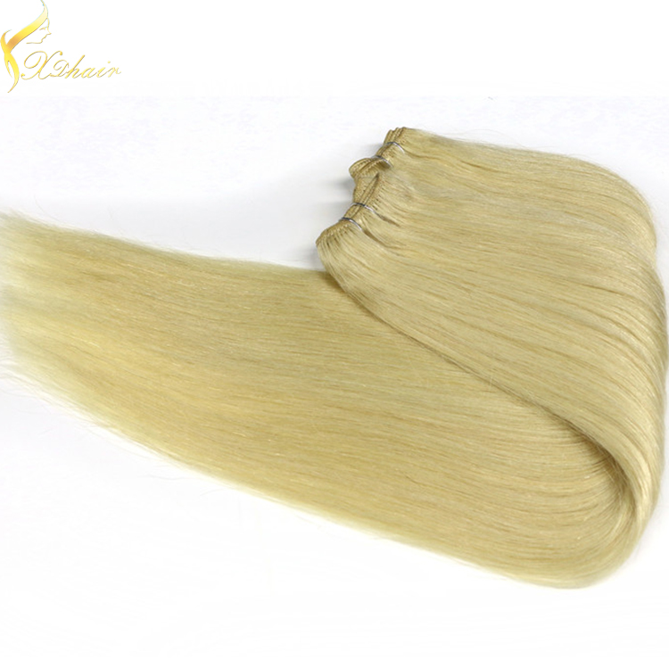 Wholesales factory price high quality remy blonde color straight brazilian 7a