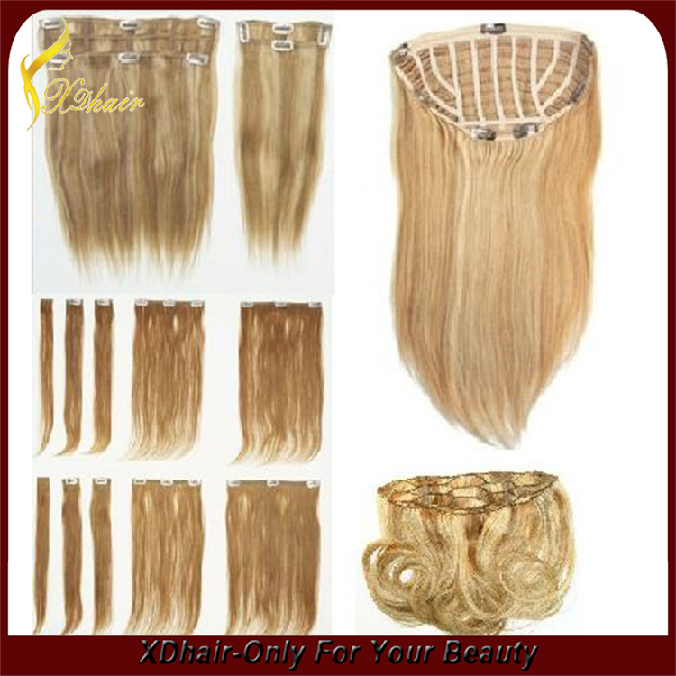 curly blonde remy hair extensions one piece clip in human hair extensions
