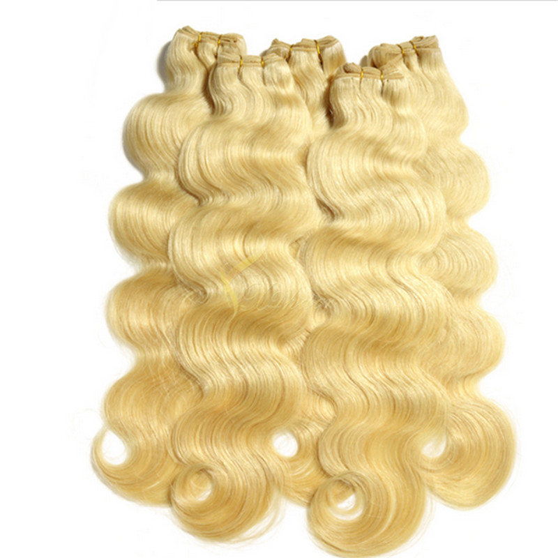 hair products #613 bleached Blonde 100 Brazilian Remy Human Hair body wave weaves wavy extensions machine weft