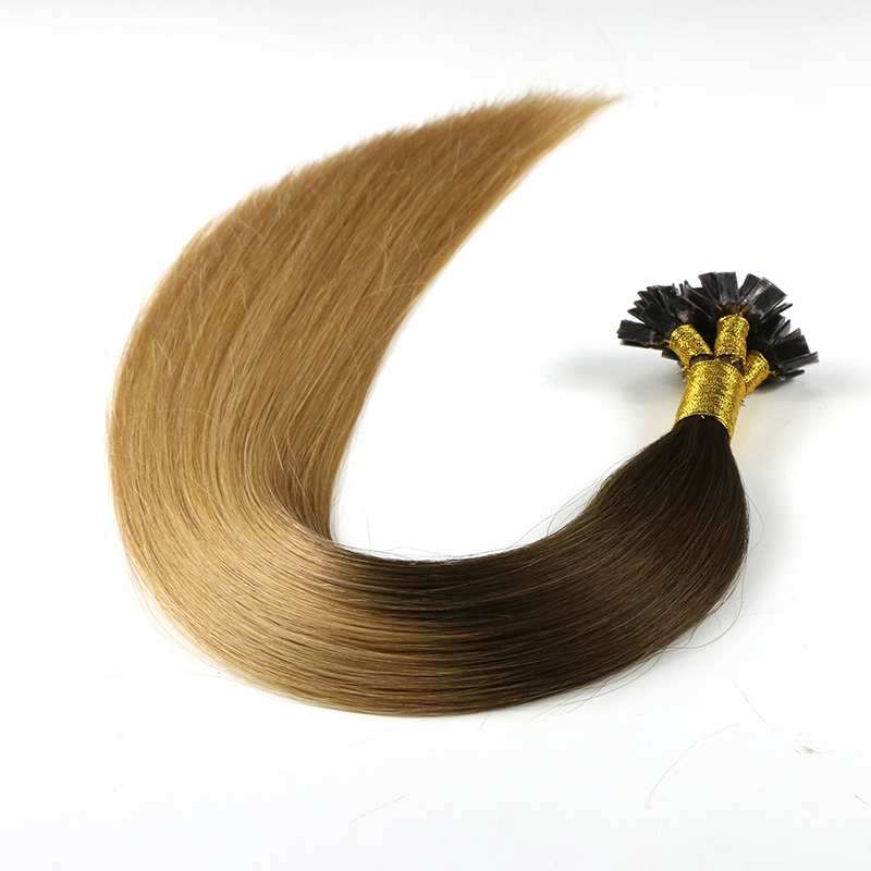 indian human ombre color flat tip hair extensions