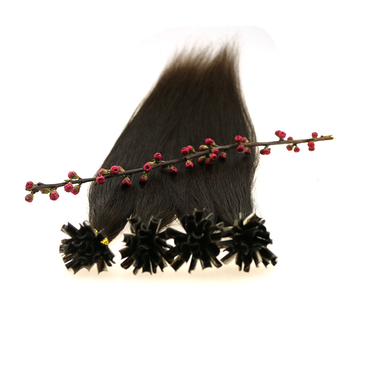 kertain Dark Color brazilian Remy stick tip hair extension