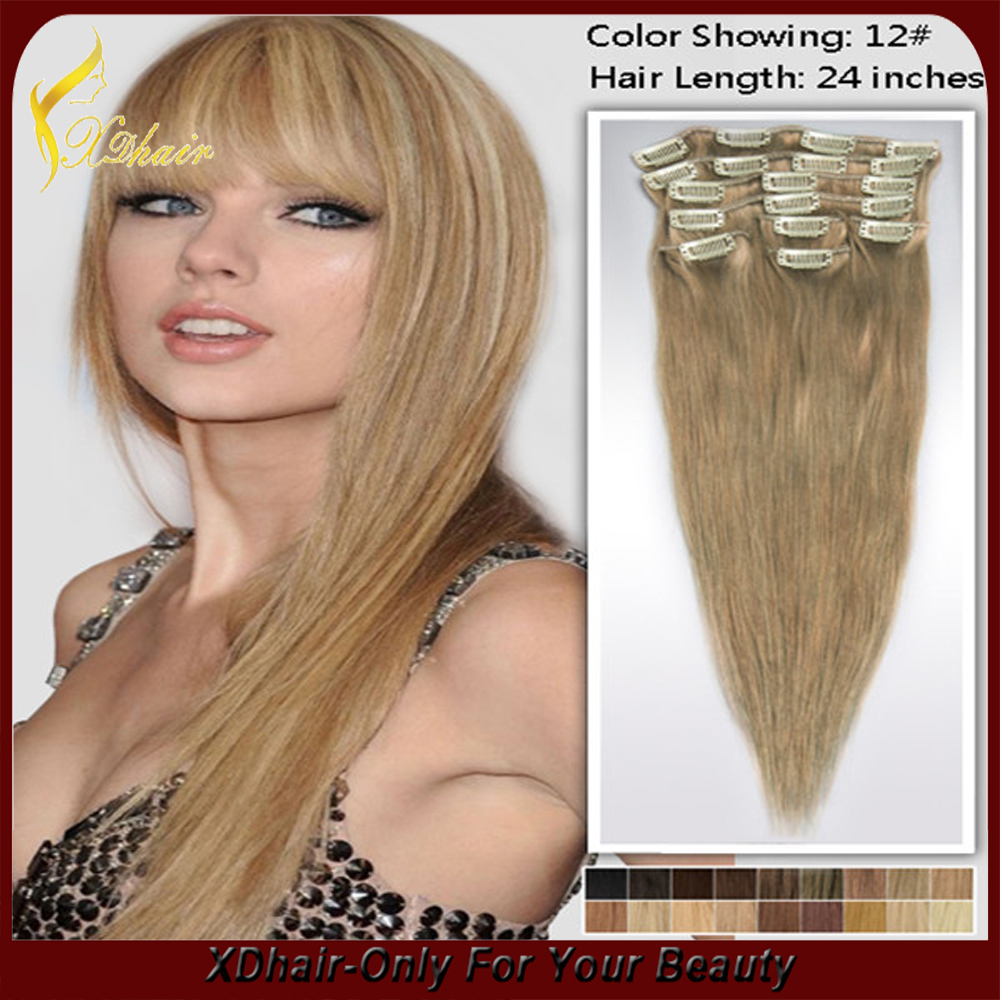 ombre bundles 100% remy human hair extension -clip in hair extension