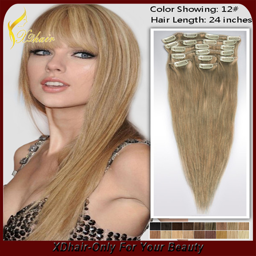 ombre bundles 100% remy human hair extension -clip - hair extension