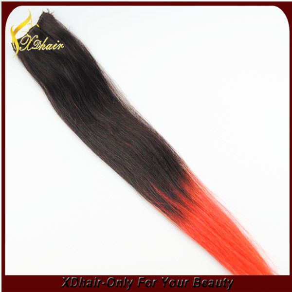 ombre hair extension clip in, two tone clip in hair extension, quad weft clip in hair extension wholesale