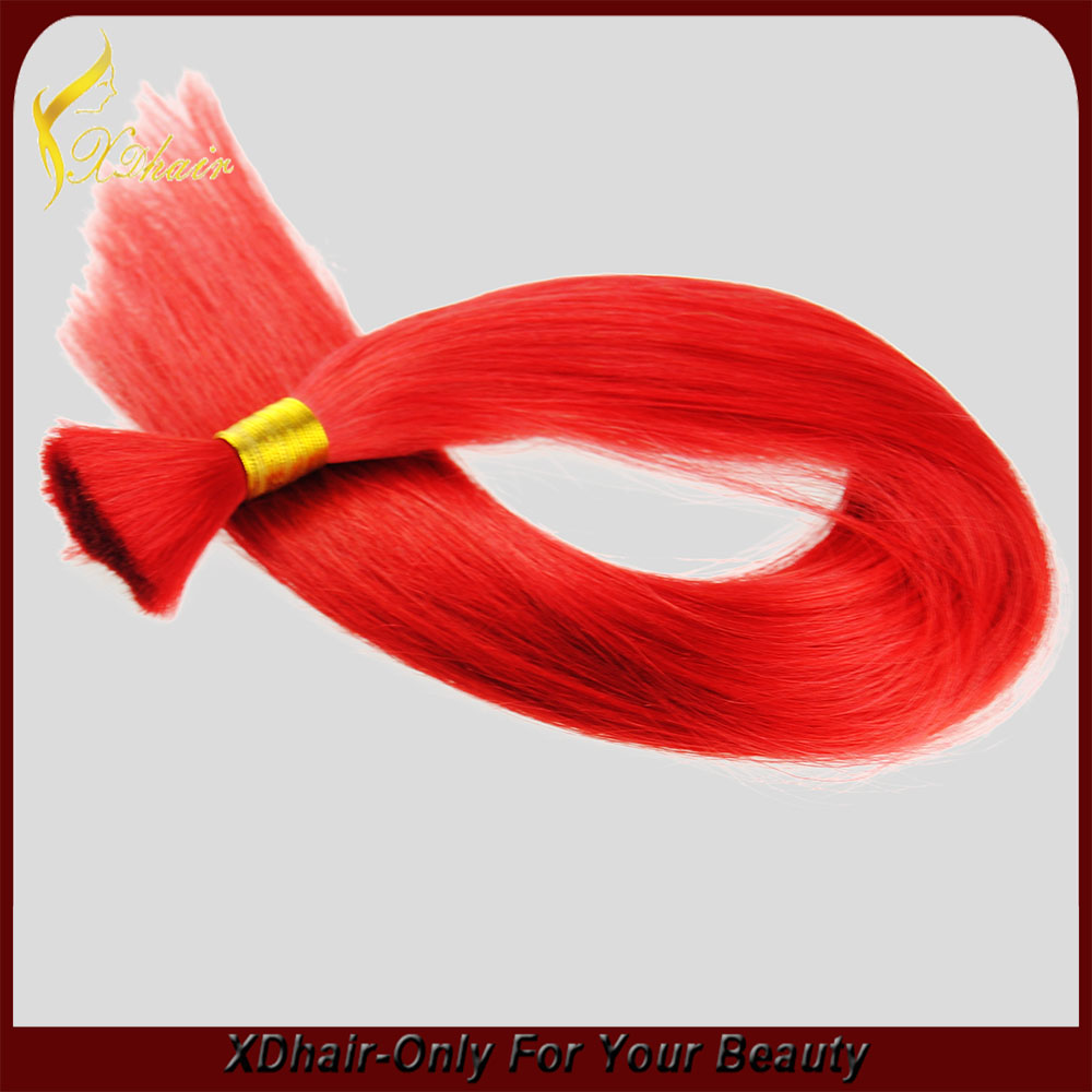 red color brazilian human hair bulk