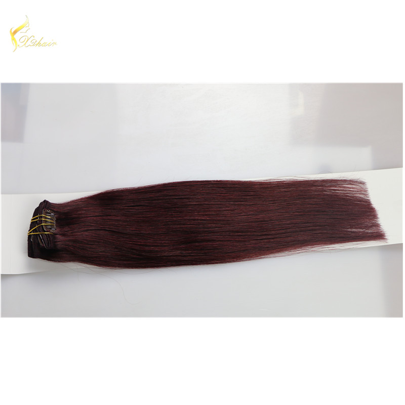 single drawn #99j natural straight clip in hair extensions for black women free sample