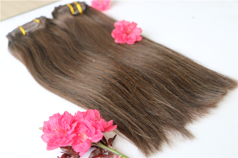 virgin hair clip in with lace for black women full head 120g, 160g,180remy clip in human hair