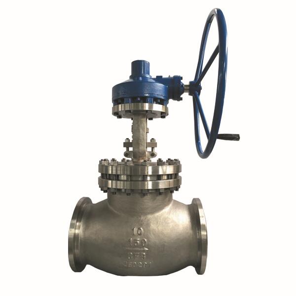 10'' 150LB ASTM A351 CF8 BW connection bellow sealed Worm gear handle wheel operated globe valve