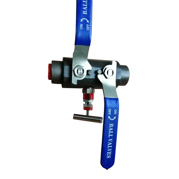 2'' 6000psi 45# steel SW ends level operated double block & bleed ball valve with needle drain valve