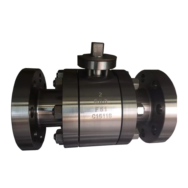 2'' 600LB A182 F51 RF flange 3pc full port floating level operated ball valve