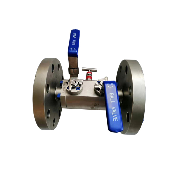3* 1 1/2'' 300LB ASTM A 182 F316 RF flange ends level operated double block & bleed ball valve