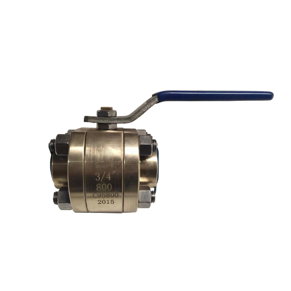 3/4'' 800LB  ASTM B148 UNS C95800 SW 3pc full port floating level operated ball valve