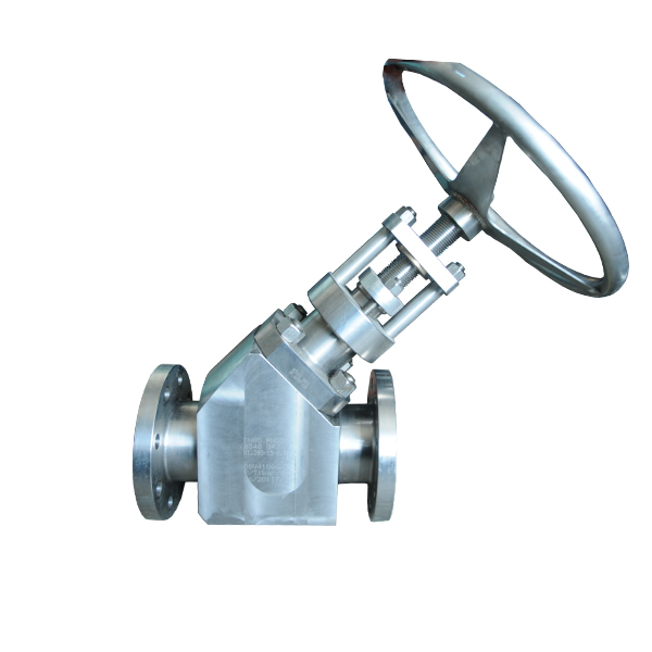 DN80 PN25 B348 Gr2 RF handle wheel Y type globe valve