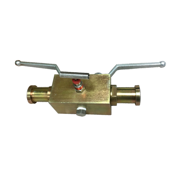 Handle 1'' 6000psi ASTM A105 SAE connection 2 floating balls and 1 needle valve DBB (double block and bleed) valve