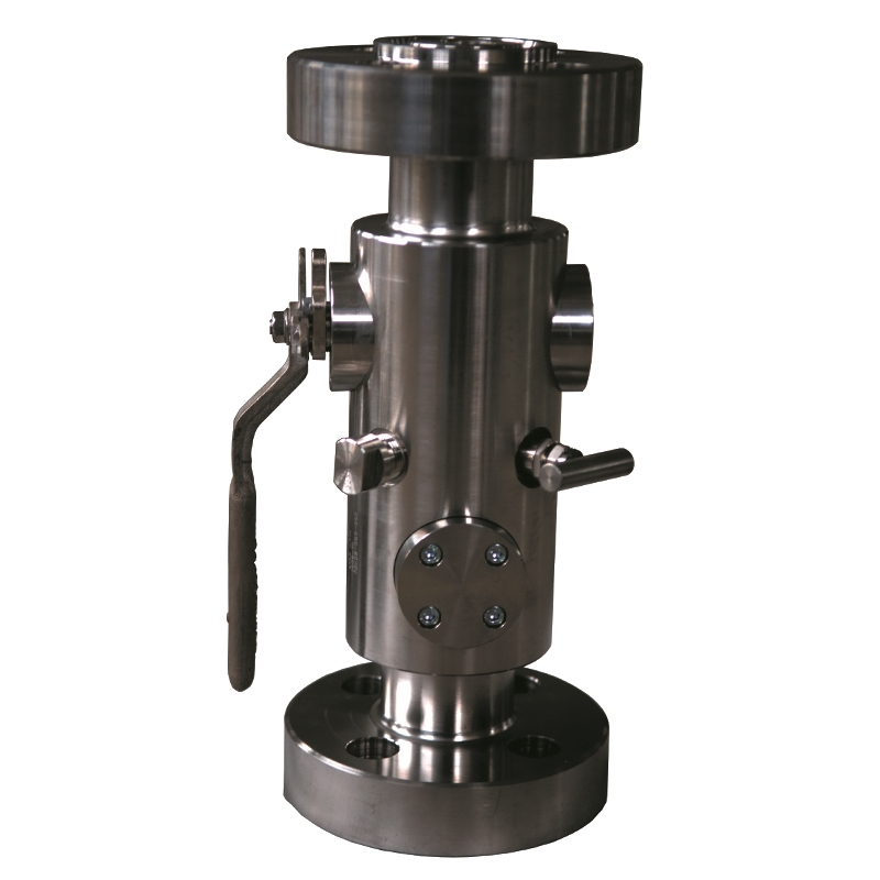 Handle operated 2'' 2500LB ASTM A 182 F316 RTJ connection 3 pc double block and bleed ball valve