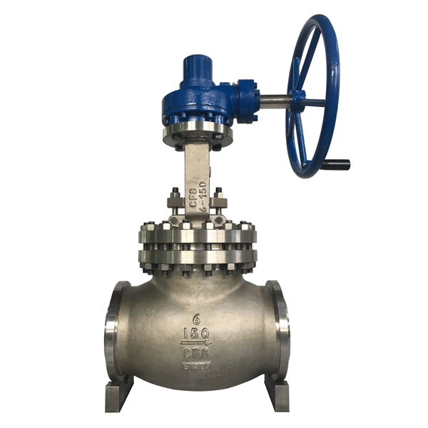 Handle wheel operated 6'' 150LB ASTM A351 CF8 BW connection bellow sealed globe valve