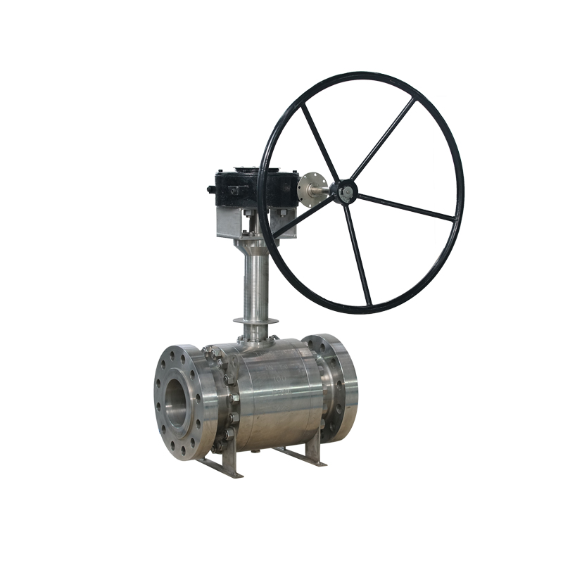 Handle wheel operated DN150 PN100 ASTM B182 F304 forged RF connection cryogenic ball valve hand wheel operated
