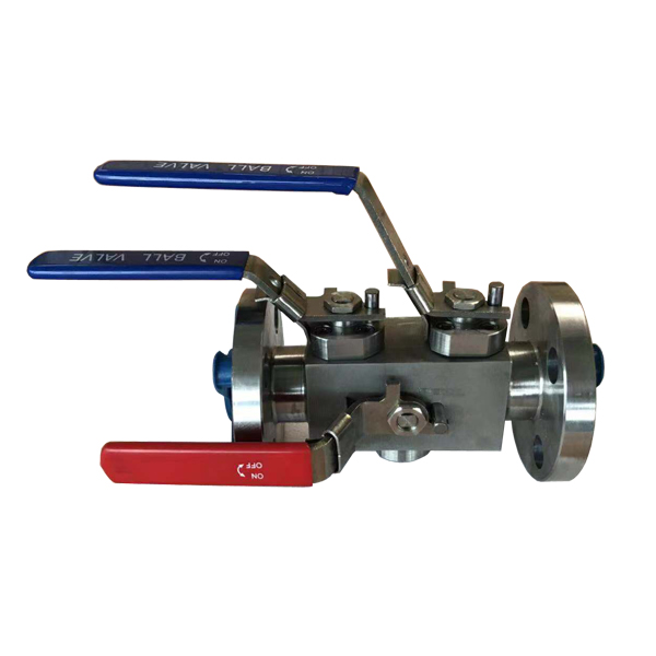 Level operated 3/4''*1/2'' 600LB ASTM A 182 F55 RF connection 3 balls DBB (double block and bleed) valve