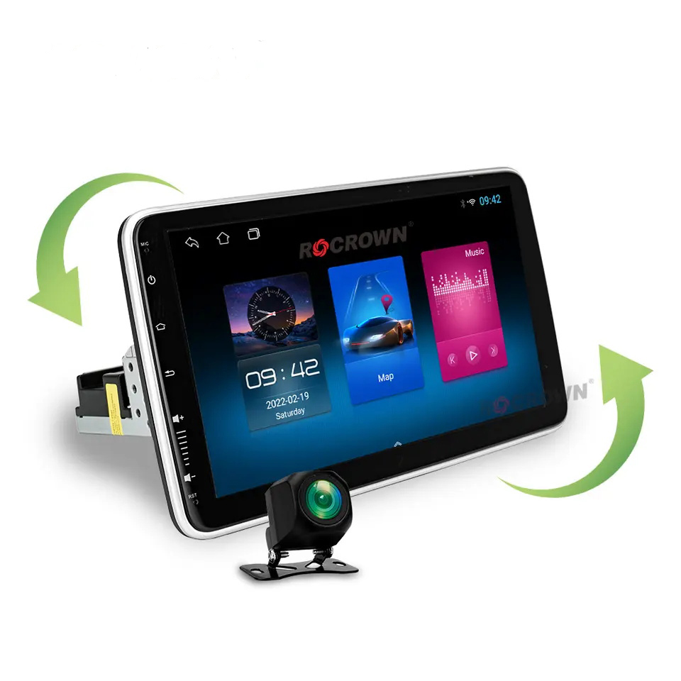 10 polegadas de estéreo Android Car com tela de toque automática de carros rotativos com carro de carro GPS Navigation Car Radio