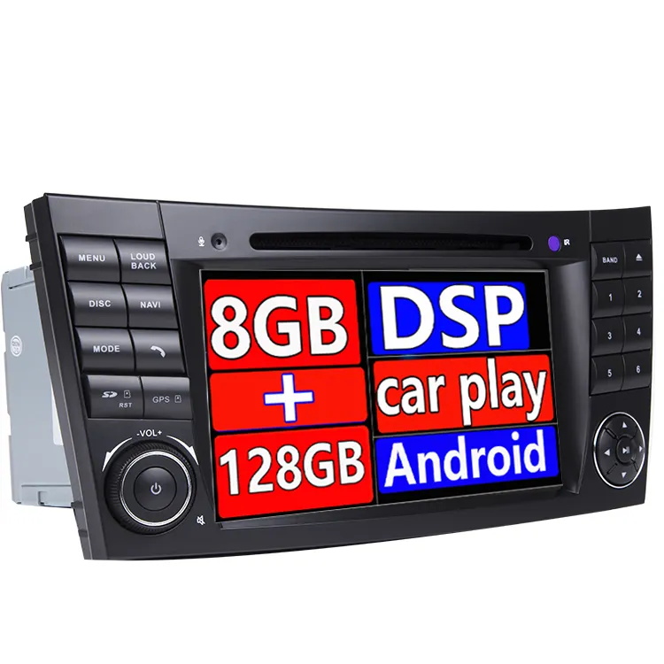 Android 12 Radio Car DVD Player GPS para Mercedes Benz E Classe W211 E200 E220 E240 E270 E280 2002-2008 CLS W219 2/4+16/32/64
