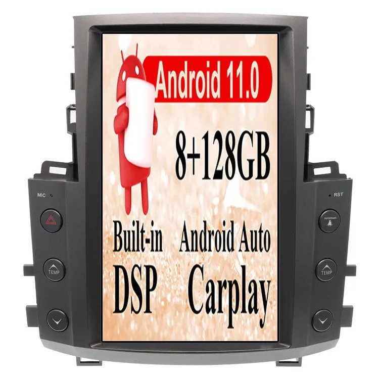 Android 12.0 8+128 GB estilo Tesla para Lexus LX570 2007 2008 2009-2015 Multimedia Player Auto Radio Car Car DVD