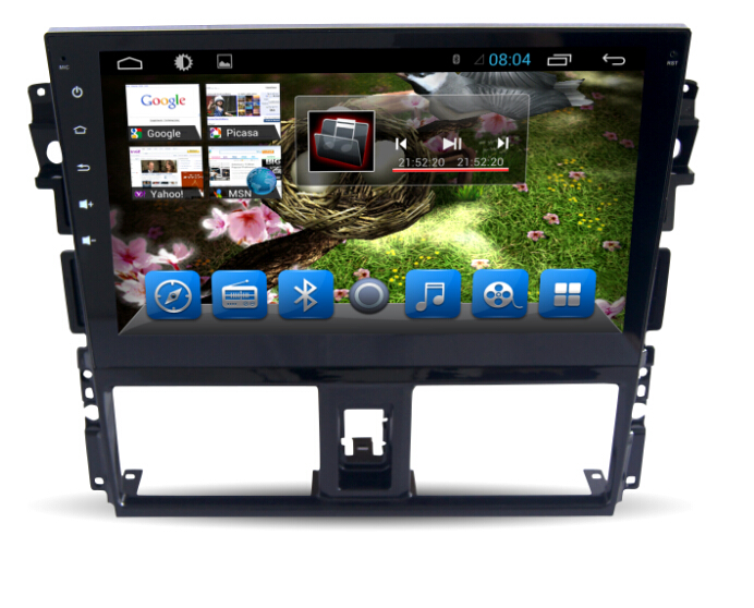 Android 7.1 Quad Core 1024*600 Car DVD player GPS Navigation stere for Toyota Vios