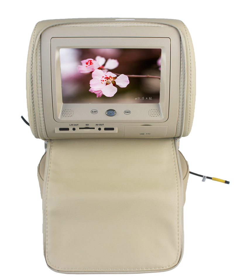 Encostos de Cabeça DVD player com 7 '' LCD DVD com ecrã táctil / USB / SD / GAME / IR transmissor / FM