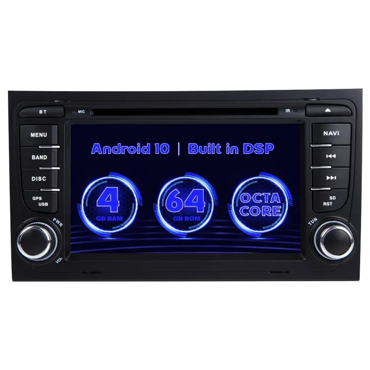 CAR VÍDEO PLAY Touch Screen Audio DVD MP3 MP4 GPS para Audi A4 8p S4 RS4 2DIN Radio Android
