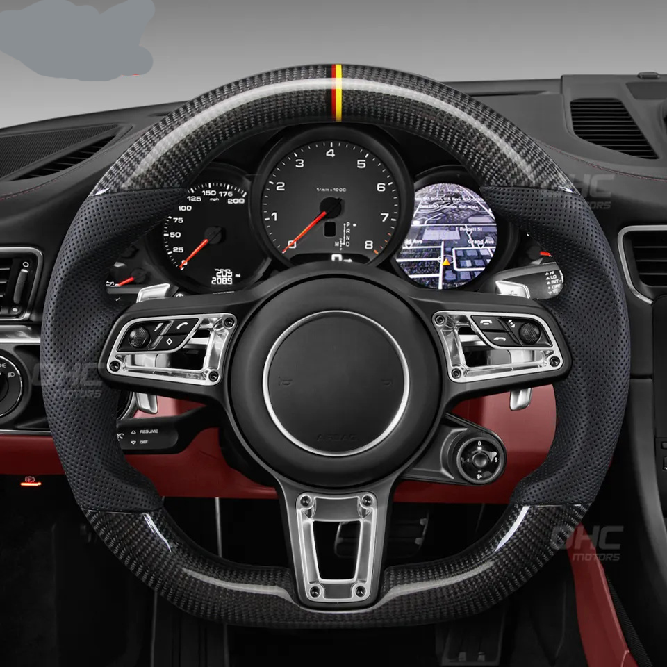 Roda de direção para Porsche Cayenne Panamera 2014--2021 911 997 MK2 Boxster Cayman Carbon Fiber Wheel