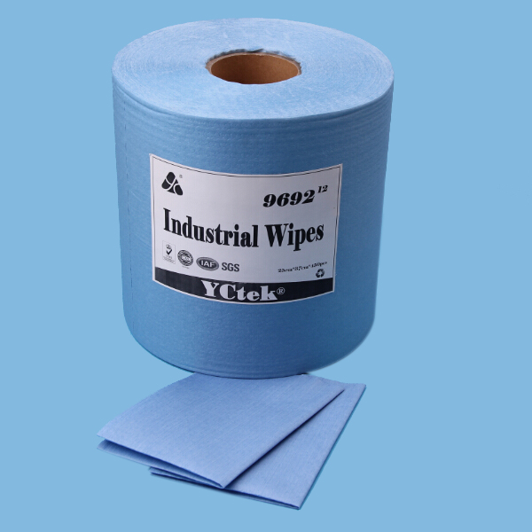 1 Ply Lint Free Spunlace Non-woven Fabric Wiping Roll,Blue,500pcs/Roll