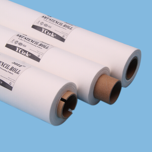 55% celulose + 45% poliéster laminado não tecido SMT limpeza do estêncil Wipe roll
