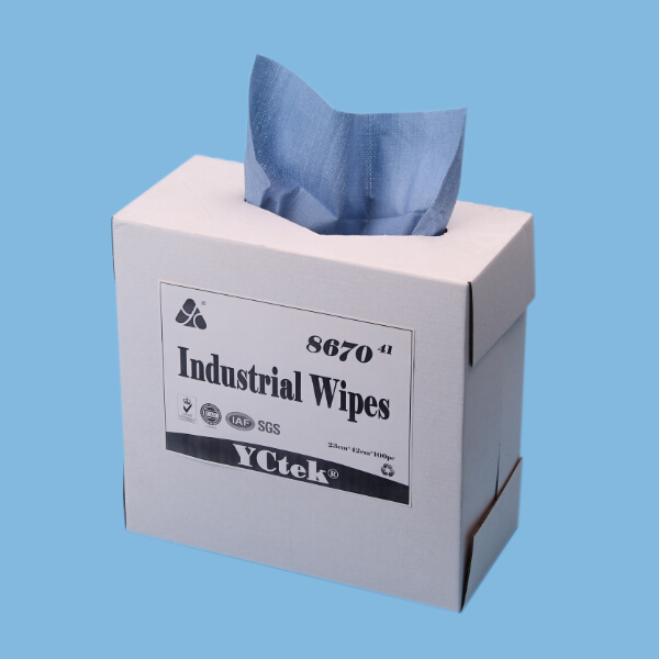 Blue 60gsm Pop Up 70% Woodpulp 30% PP Industrial Cleaning Industrial Wipes