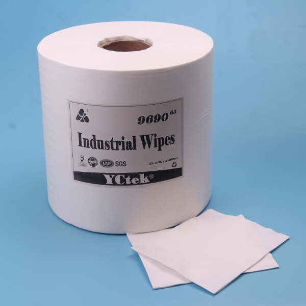 China Supplier Woodpulp Polyester Cleaning Paper Roll